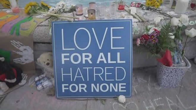 Anti-Islam protester thrown into fountain at Danforth shooting memorial in Toronto